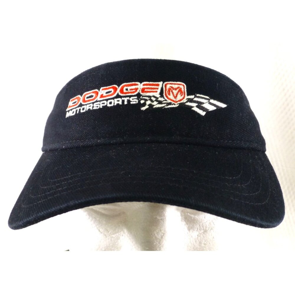 Dodge Motorsports Racing Visor Ram Checkered Flag DP Racing Black Hat Strapback